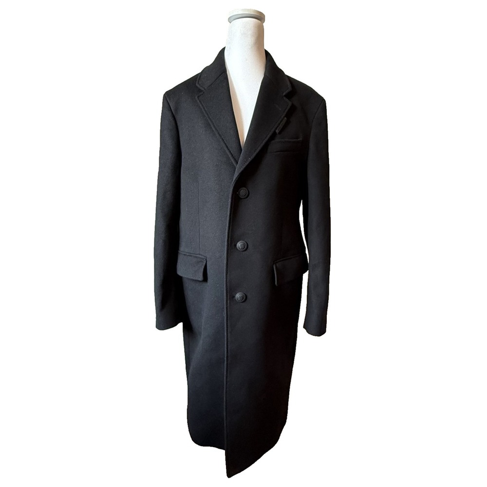 Burberry London‎ England Wool Cashmere Chesterfield Coat 48 38 Blk Velvet Collar